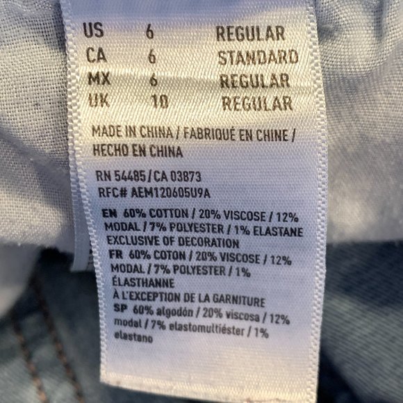 American Eagle Super Stretch X Jegging Jeans Ripped Holes W28"xL28" Women Size 6 - Picture 4 of 11